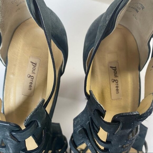Paul Green | Christy Black Caged‎ Strappy Sandal Heel - Picture 7 of 16